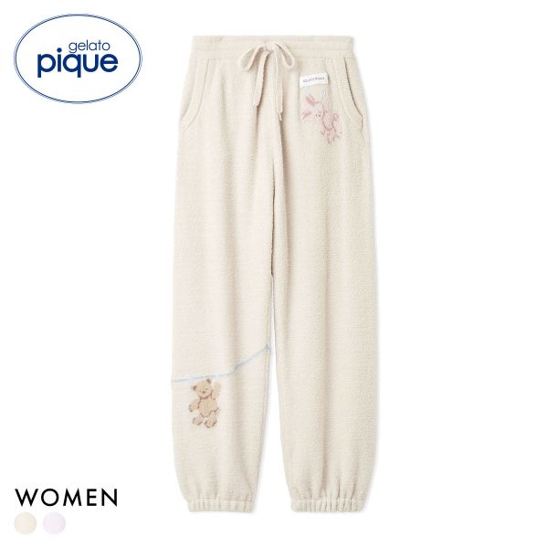 ジェラートピケ レディース エアリーモコウォッシングアニマルジャガードロングパンツ ジェラピケ パジャマ ルームウェア gelato pique