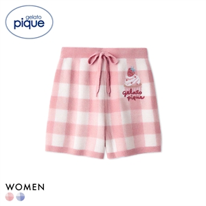 ジェラートピケ レディース エアリーモコギンガムチェック柄ショートパンツ ジェラピケ パジャマ gelato pique