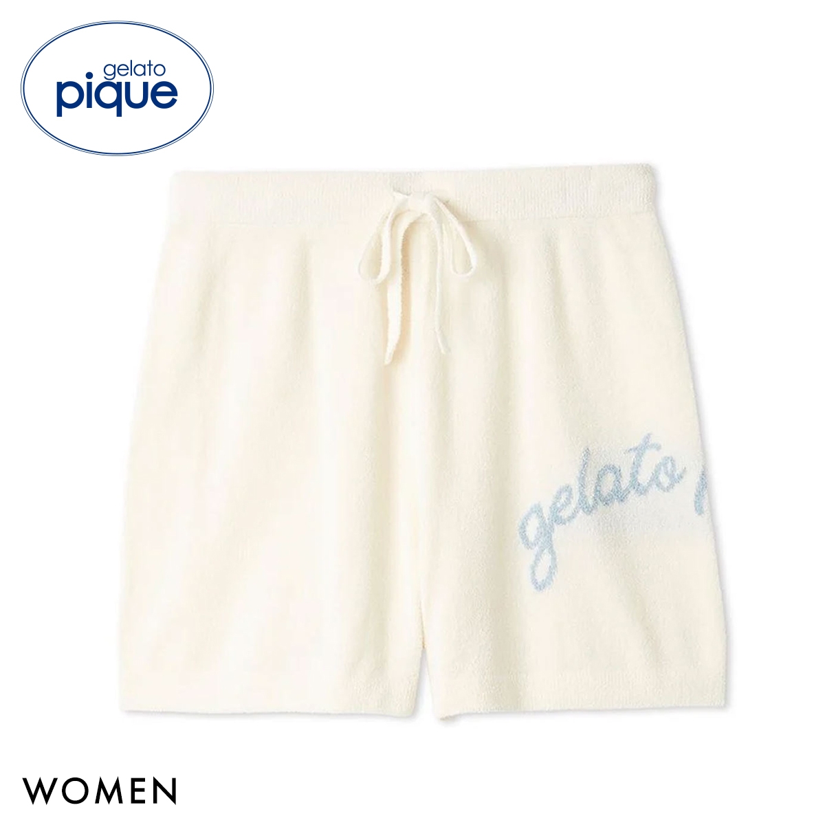 ジェラートピケ レディース ロゴジャガードショートパンツ ジェラピケ パジャマ ルームウェア gelato pique(IV-アイボリー-Free)