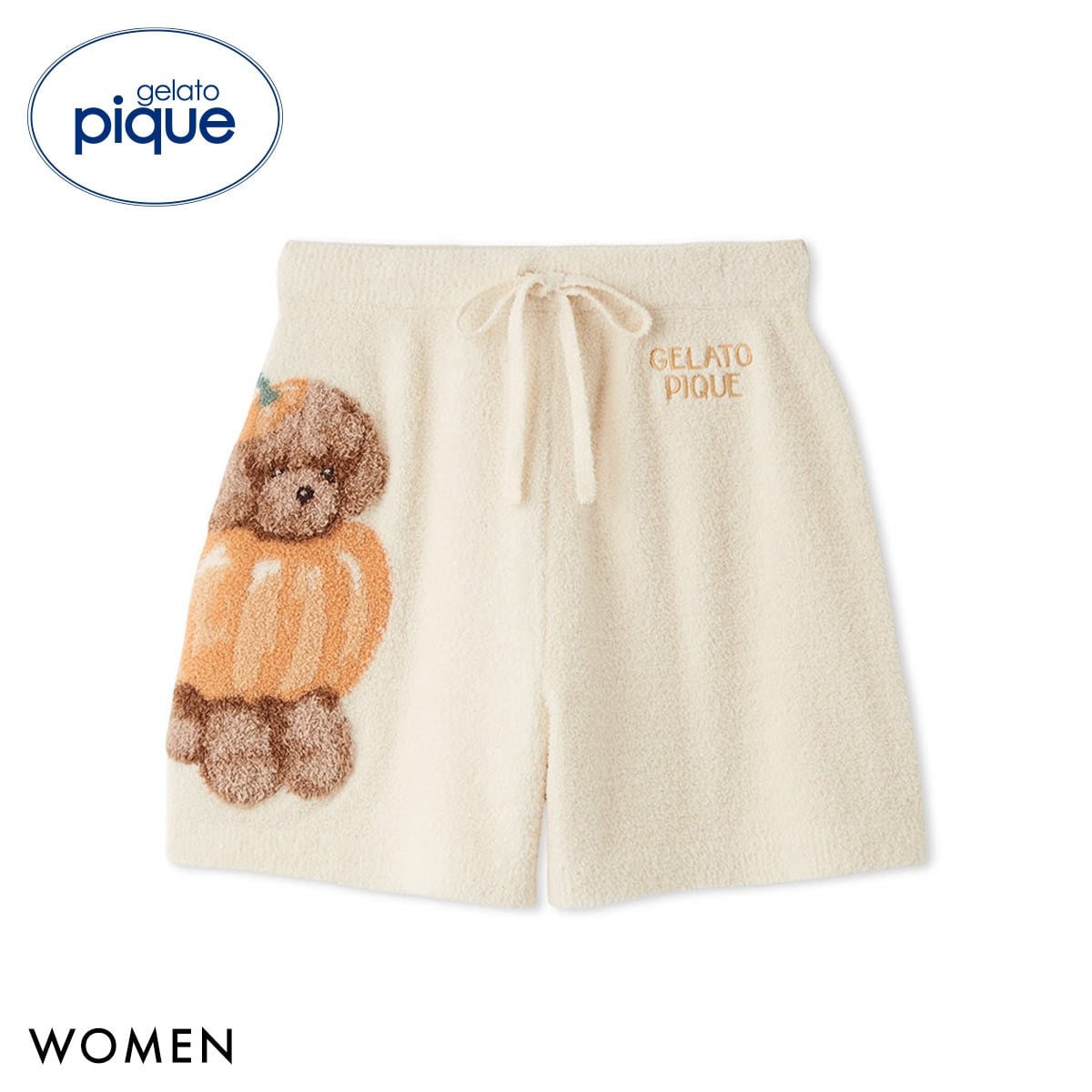 ジェラートピケ レディース HALLOWEEN ナイトパレードDOGSジャガードショートパンツ ジェラピケ パジャマ ルームウェア gelato pique(CR-クリーム-Free)