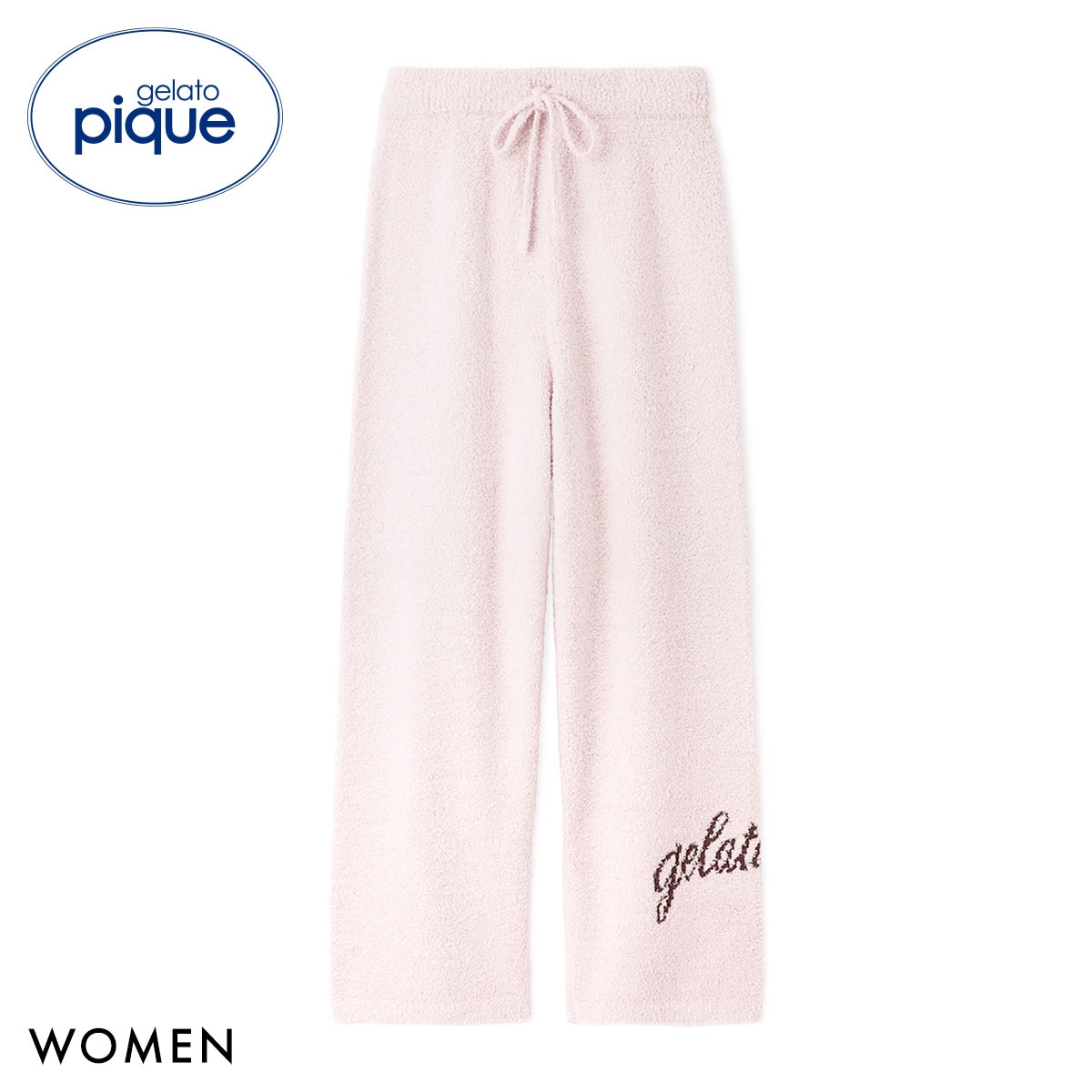 ジェラートピケ レディース ベビモコキャットジャガードロングパンツ ジェラピケ パジャマ ルームウェア gelato pique(PI-ピンク-Free)