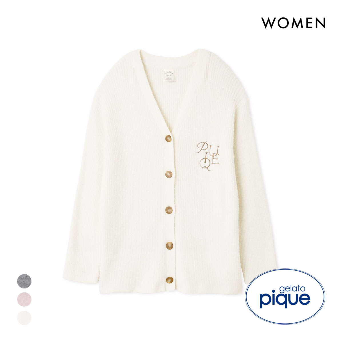 ジェラートピケ ホットスムーズィーリブカーディガン＆リブロングパンツ上下セット gelato pique（ジェラートピケ）の「ホットスムーズィーリブ