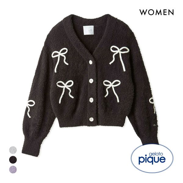 ジェラートピケ レディース HALLOWEEN リボンフェザーカーディガン ジェラピケ パジャマ ルームウェア gelato pique