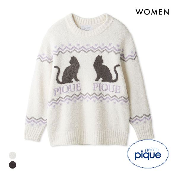 ジェラートピケ レディース HALLOWEEN CATジャガードプルオーバー ジェラピケ パジャマ ルームウェア gelato pique