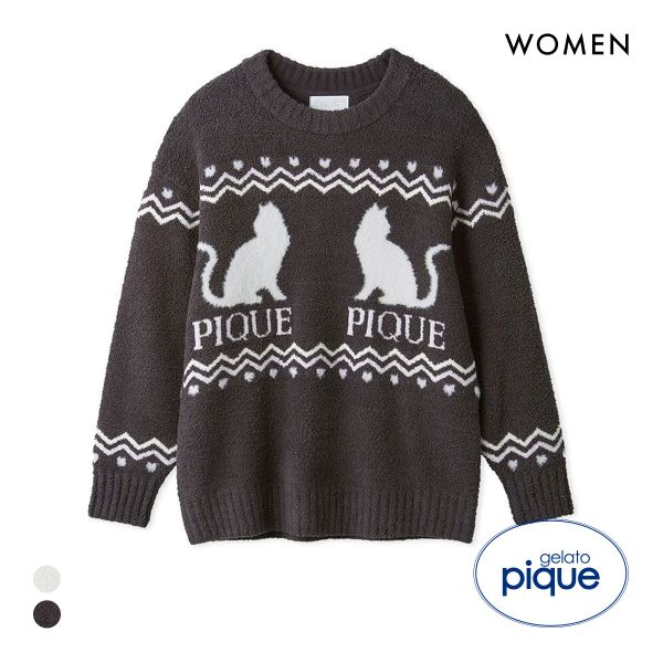 ジェラートピケ レディース HALLOWEEN CATジャガードプルオーバー ジェラピケ パジャマ ルームウェア gelato pique