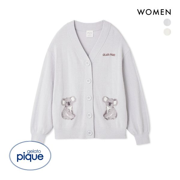 ジェラートピケ レディース コアラジャガードカーディガン ジェラピケ パジャマ ルームウェア gelato pique