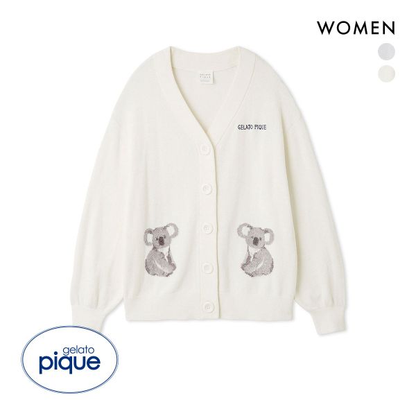 ジェラートピケ レディース コアラジャガードカーディガン ジェラピケ パジャマ ルームウェア gelato pique