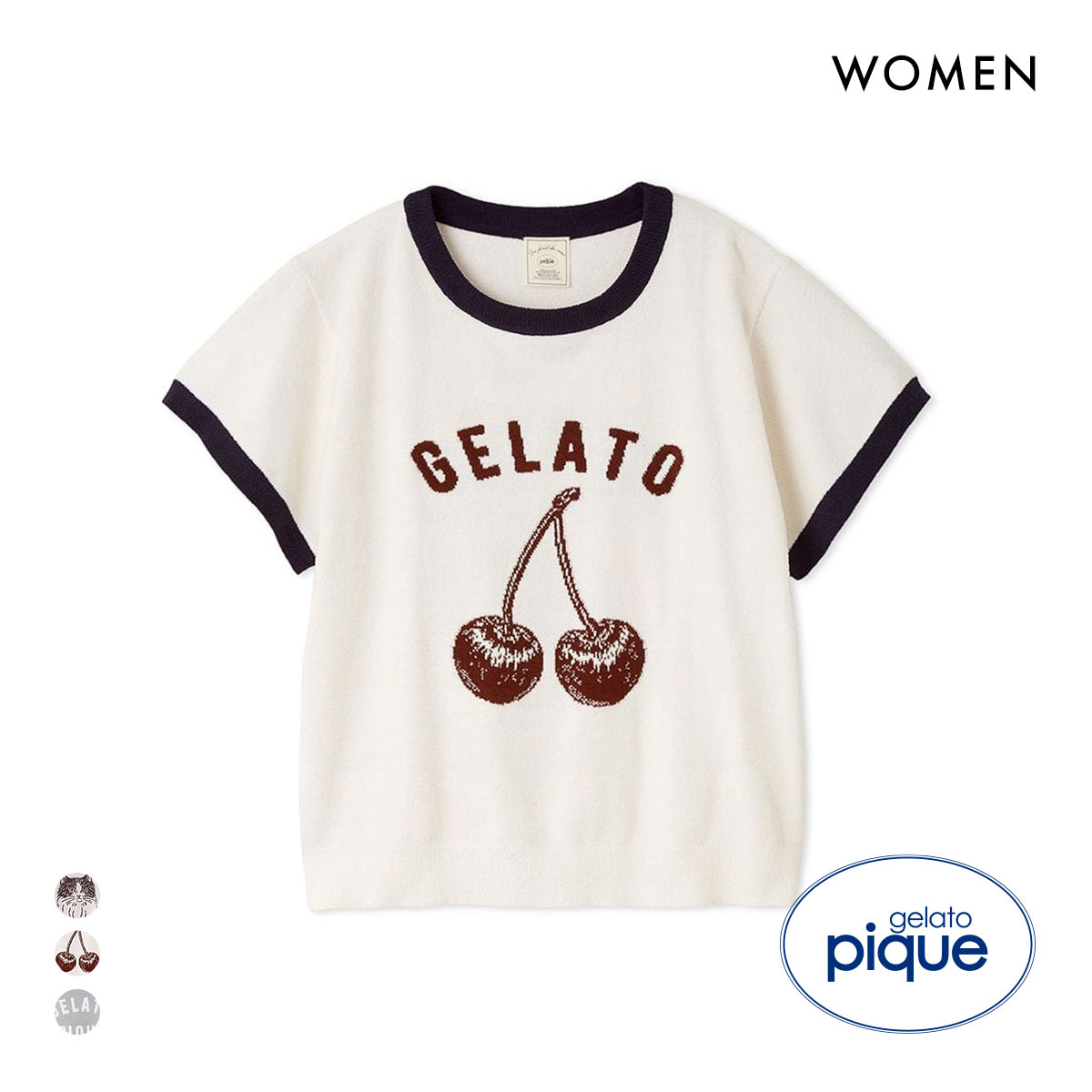 ジェラートピケ レディース エアリーモコモチーフジャガードリンガープルオーバー ジェラピケ パジャマ ルームウェア gelato pique(OW-オフホワイト-Free)