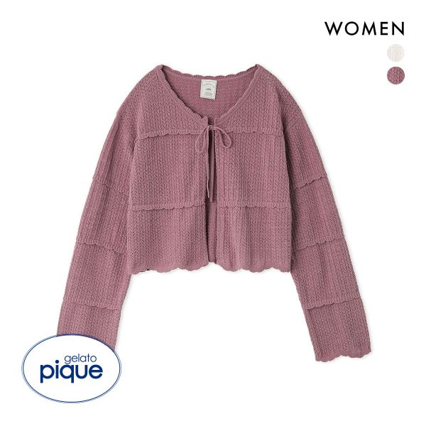 ジェラートピケ レディース クロシェショートカーディガン ジェラピケ パジャマ ルームウェア gelato pique