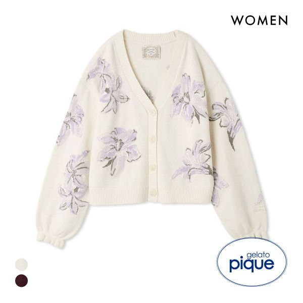 ジェラートピケ レディース MUCHA リリージャガードカーディガン ミュシャ ジェラピケ パジャマ ルームウェア gelato pique