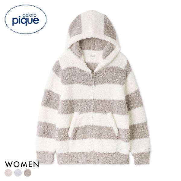 ジェラートピケ レディース ジェラート2ボーダーパーカ ジェラピケ gelato pique