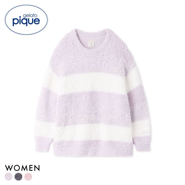 ジェラートピケ レディース ジェラート3ボーダープルオーバー ジェラピケ パジャマ ルームウェア gelato pique