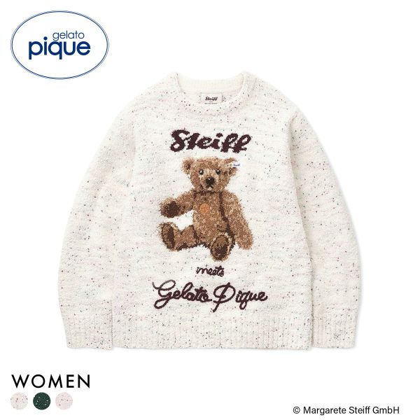 ジェラートピケ レディース シュタイフ パウダーネップジャガードプルオーバー ジェラピケ ルームウェア gelato pique Steiff