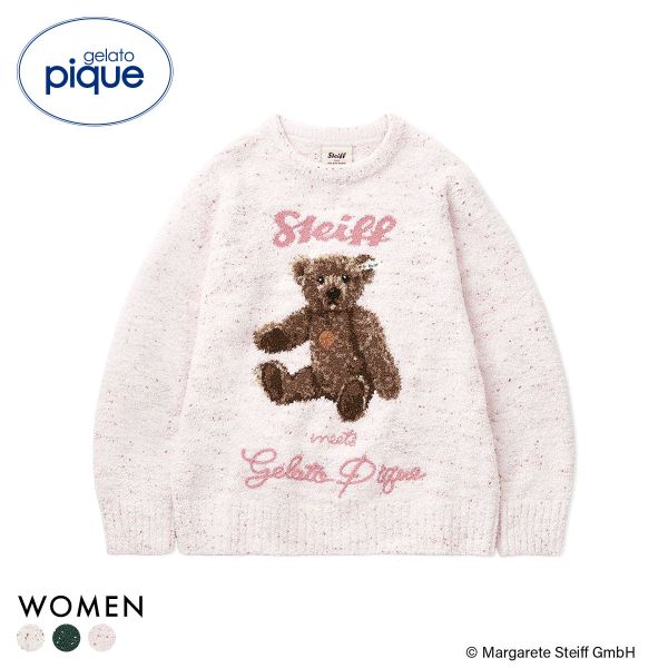 ジェラートピケ レディース シュタイフ パウダーネップジャガードプルオーバー ジェラピケ ルームウェア gelato pique Steiff