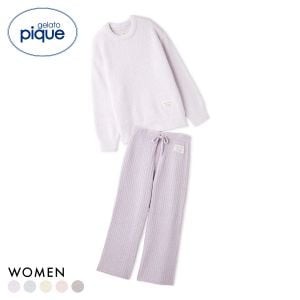 ジェラートピケ レディース カラフルパウダープルオーバー＆ベビモコリブロングパンツセット ジェラピケ パジャマ gelato pique