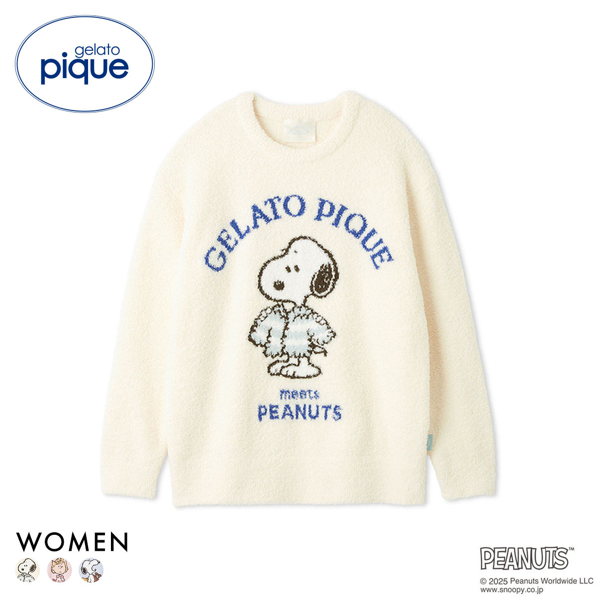 ジェラートピケ レディース PEANUTS オリジナルジャガードプルオーバー ジェラピケ パジャマ ルームウェア スヌーピー gelato pique