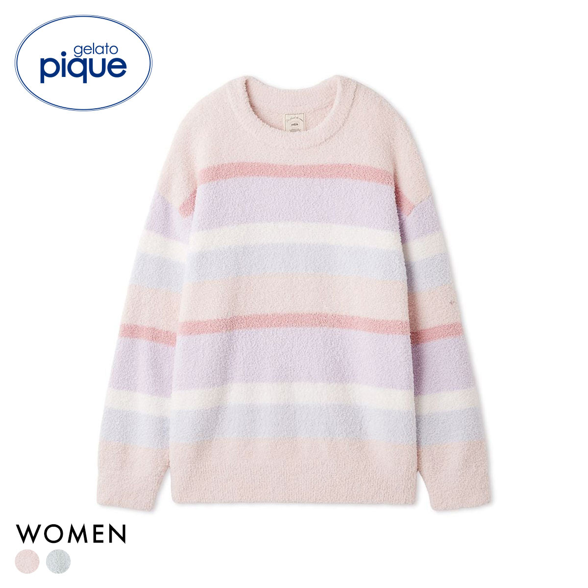 ジェラートピケ レディース ベビモコカラフルボーダープルオーバー ジェラピケ パジャマ ルームウェア gelato pique