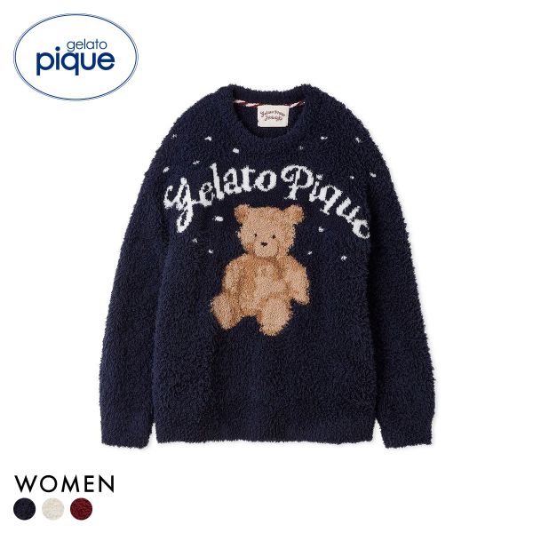 ジェラートピケ レディース HOLIDAY ジェラートスノーベアジャガードプルオーバー ジェラピケ パジャマ ルームウェア