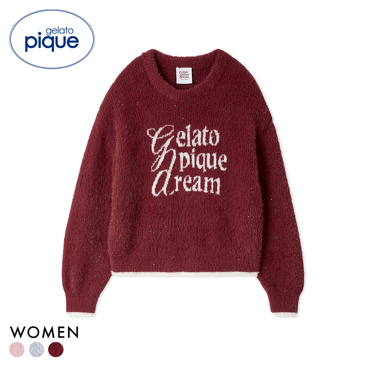 ジェラートピケ レディース HOLIDAY キラキラフェザープルオーバー ジェラピケ パジャマ ルームウェア gelato pique(RE-レッド-Free)