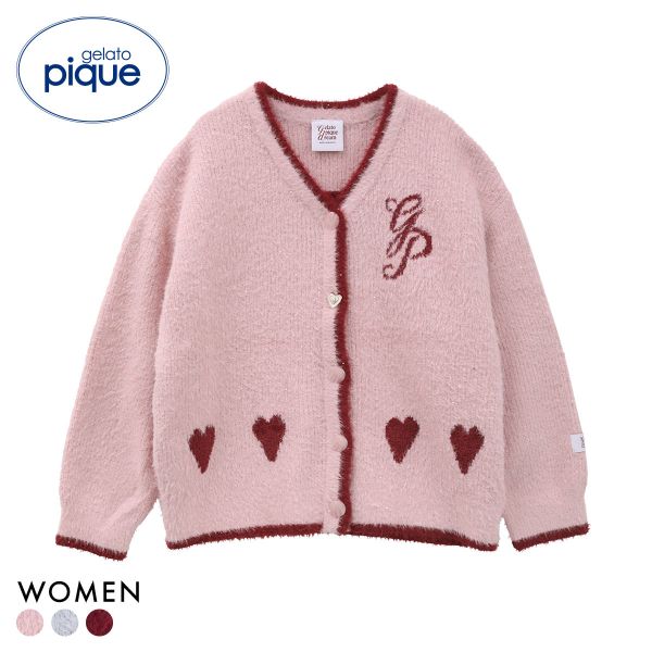 ジェラートピケ レディース HOLIDAY キラキラフェザーカーディガン ジェラピケ パジャマ ルームウェア gelato pique