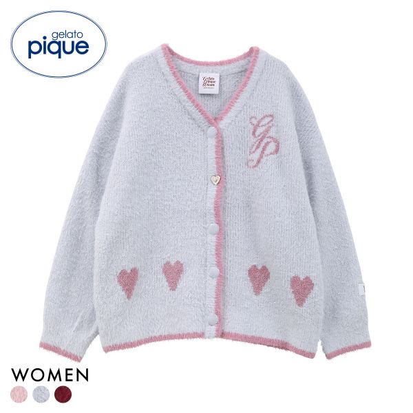 ジェラートピケ レディース HOLIDAY キラキラフェザーカーディガン ジェラピケ パジャマ ルームウェア gelato pique