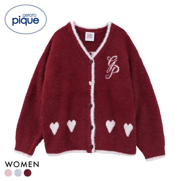 ジェラートピケ レディース HOLIDAY キラキラフェザーカーディガン ジェラピケ パジャマ ルームウェア gelato pique