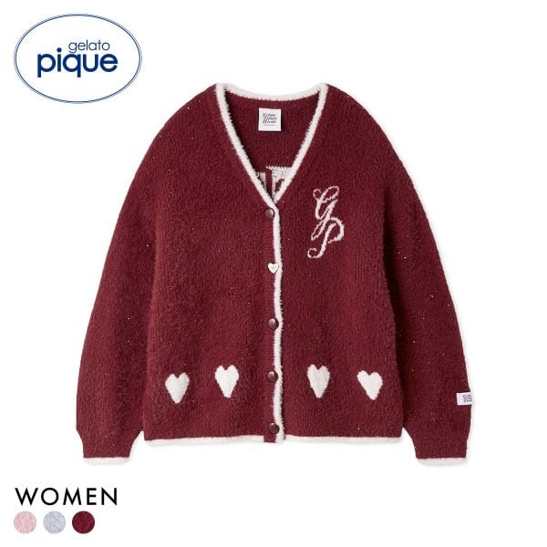 ジェラートピケ レディース HOLIDAY キラキラフェザーカーディガン ジェラピケ パジャマ ルームウェア gelato pique