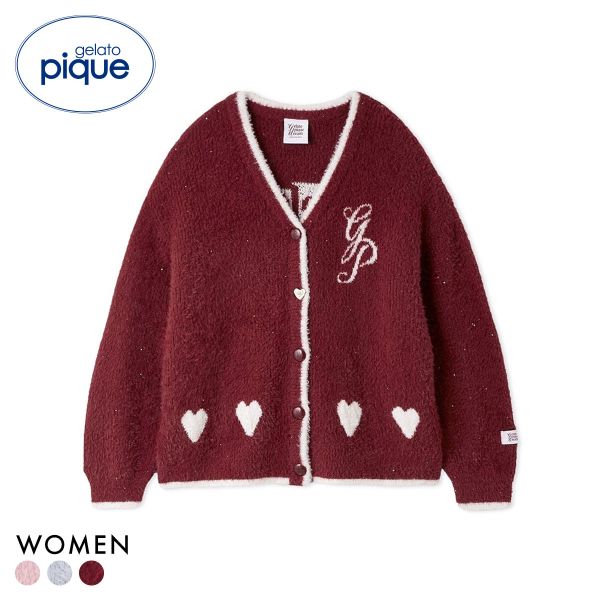 ジェラートピケ レディース HOLIDAY キラキラフェザーカーディガン ジェラピケ パジャマ ルームウェア gelato pique