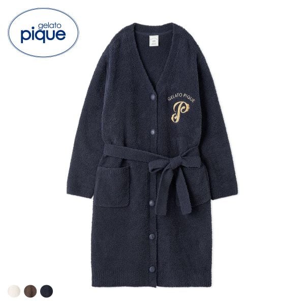ジェラートピケ レディース パウダーエンブレムモチーフロングカーディガン ジェラピケ パジャマ ルームウェア gelato pique