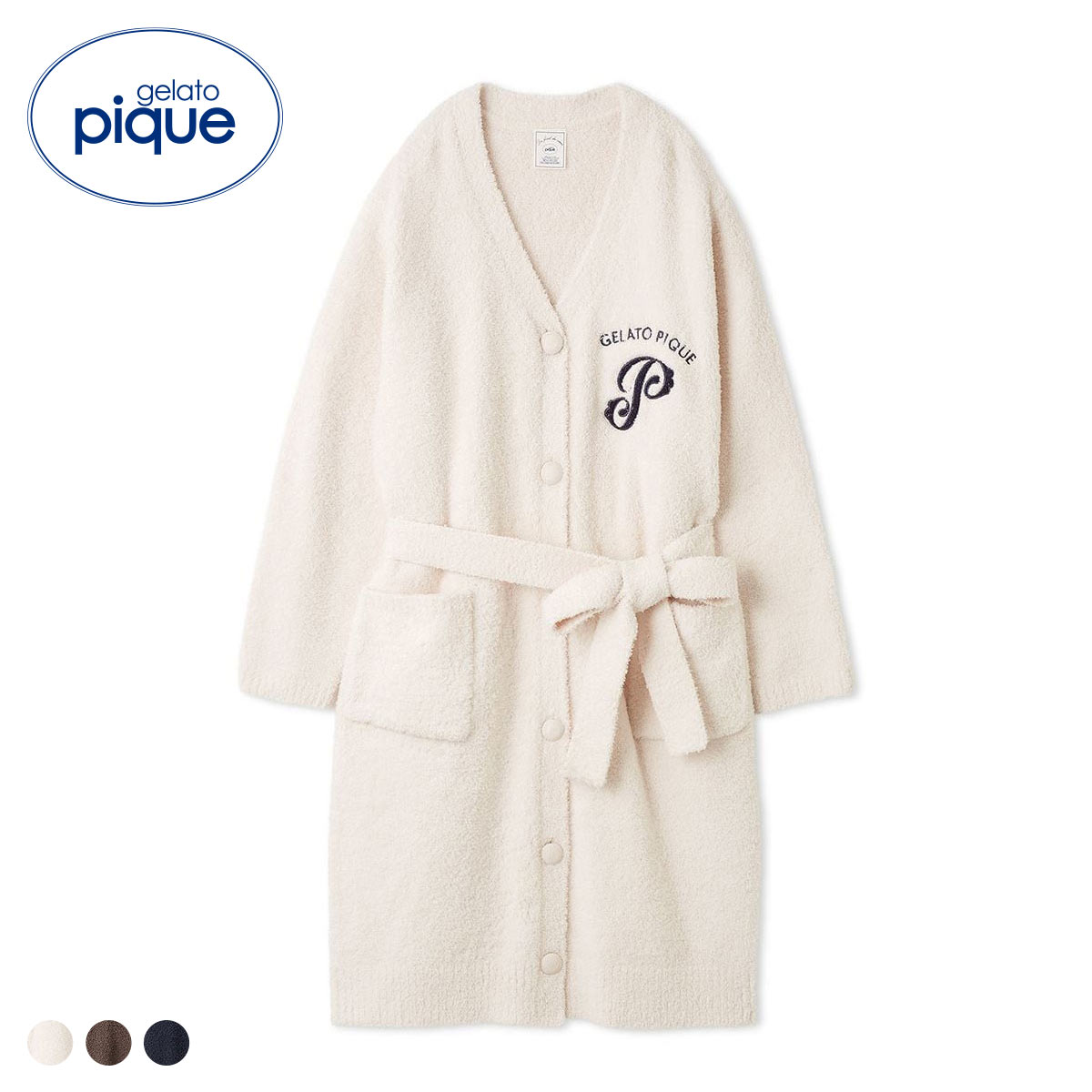 ジェラートピケ レディース パウダーエンブレムモチーフロング