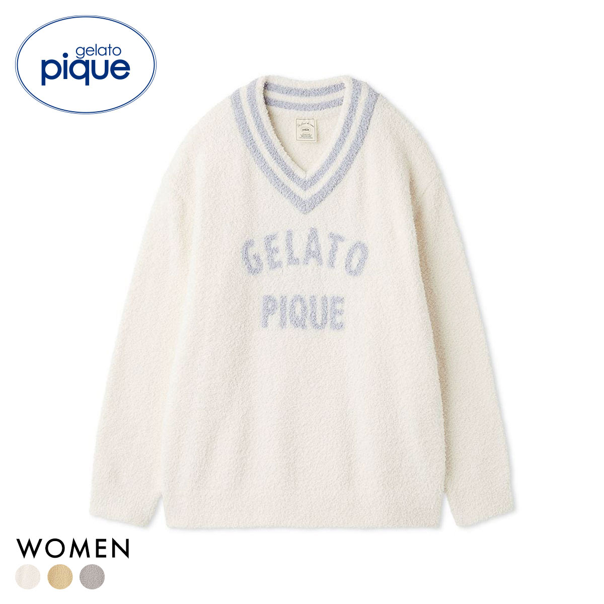 ジェラートピケ レディース べビモコプレッピープルオーバー ジェラピケ パジャマ ルームウェア gelato pique(OW-オフホワイト-Free)