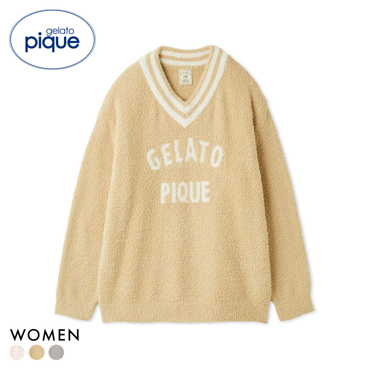 ジェラートピケ レディース べビモコプレッピープルオーバー ジェラピケ パジャマ ルームウェア gelato pique(YE-イエロー-Free)