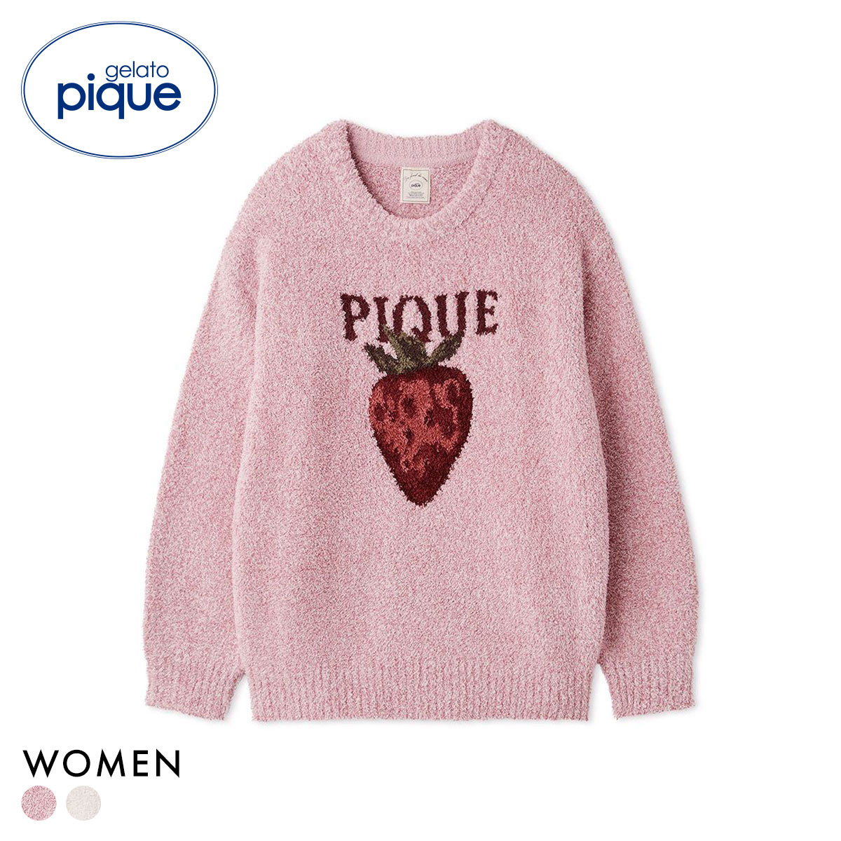 ジェラートピケ レディース メランジストロベリージャガードプルオーバー ジェラピケ パジャマ gelato pique(PI-ピンク-Free)
