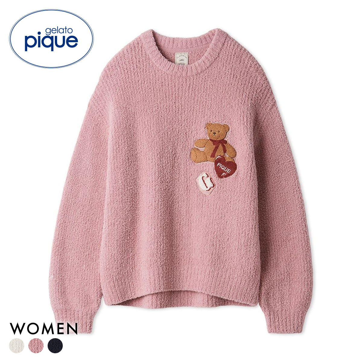 ジェラートピケ レディース ベビモコベアさがらプルオーバー ジェラピケ パジャマ ルームウェア gelato pique フェイバリット(PI-ピンク-Free)