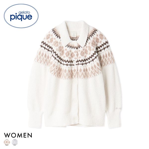 ジェラートピケ レディース ノルディックカーディガン ジェラピケ パジャマ ルームウェア gelato pique
