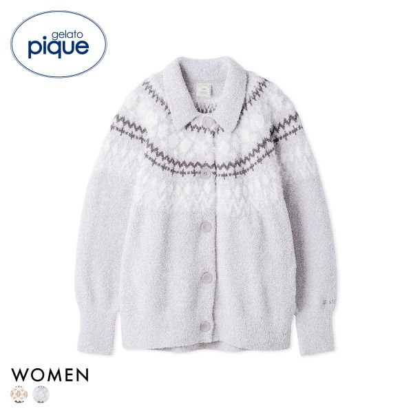 ジェラートピケ レディース ノルディックカーディガン ジェラピケ パジャマ ルームウェア gelato pique