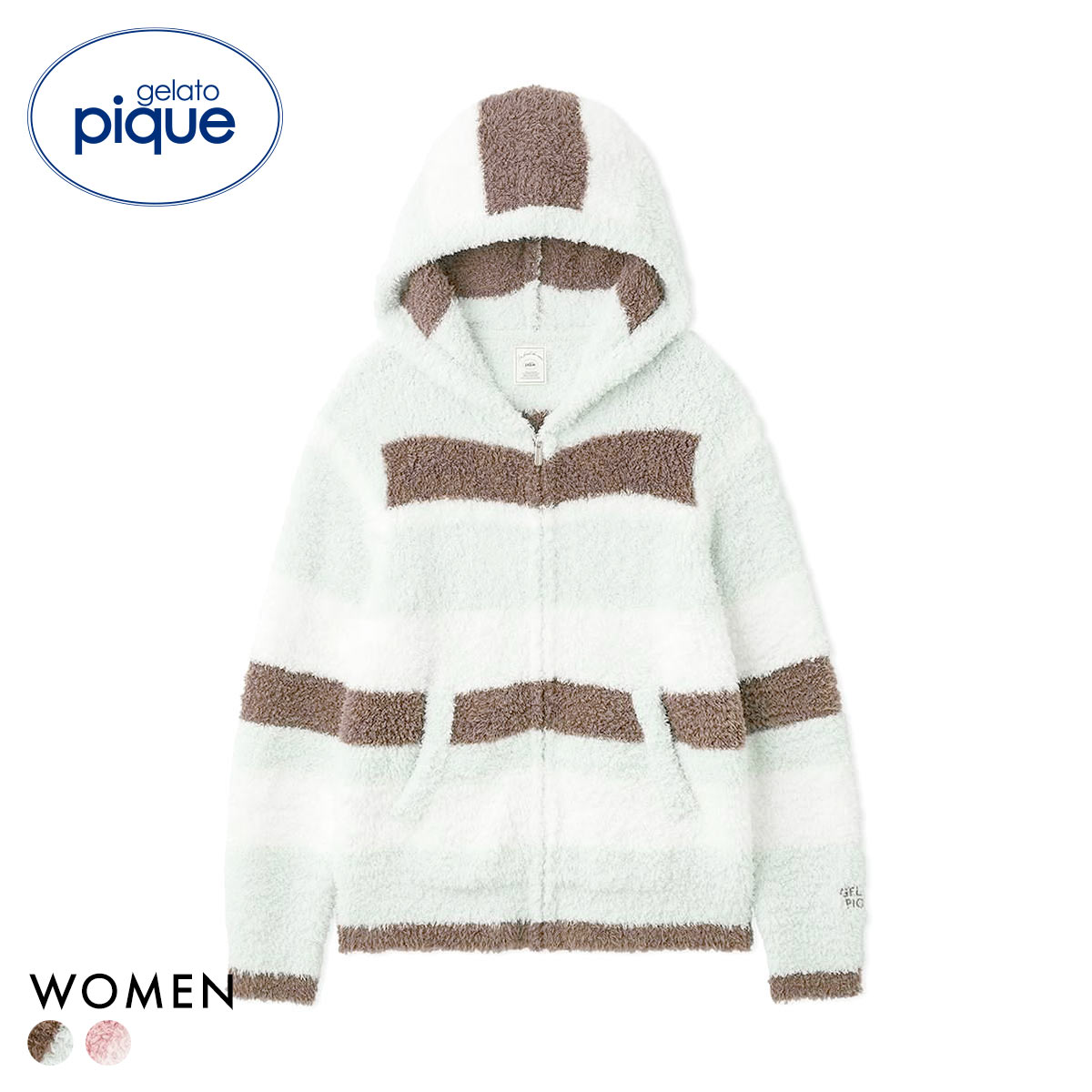 ジェラートピケ レディース ジェラートランダムボーダーパーカ ジェラピケ パジャマ ルームウェア gelato pique