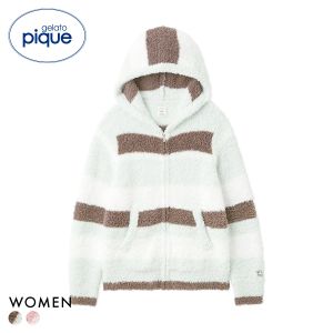 ジェラートピケ レディース ジェラートランダムボーダーパーカ ジェラピケ パジャマ ルームウェア gelato pique