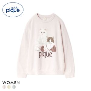 ジェラートピケ レディース エアリーモコキャットジャガードプルオーバー ジェラピケ パジャマ ルームウェア gelato pique 猫の日