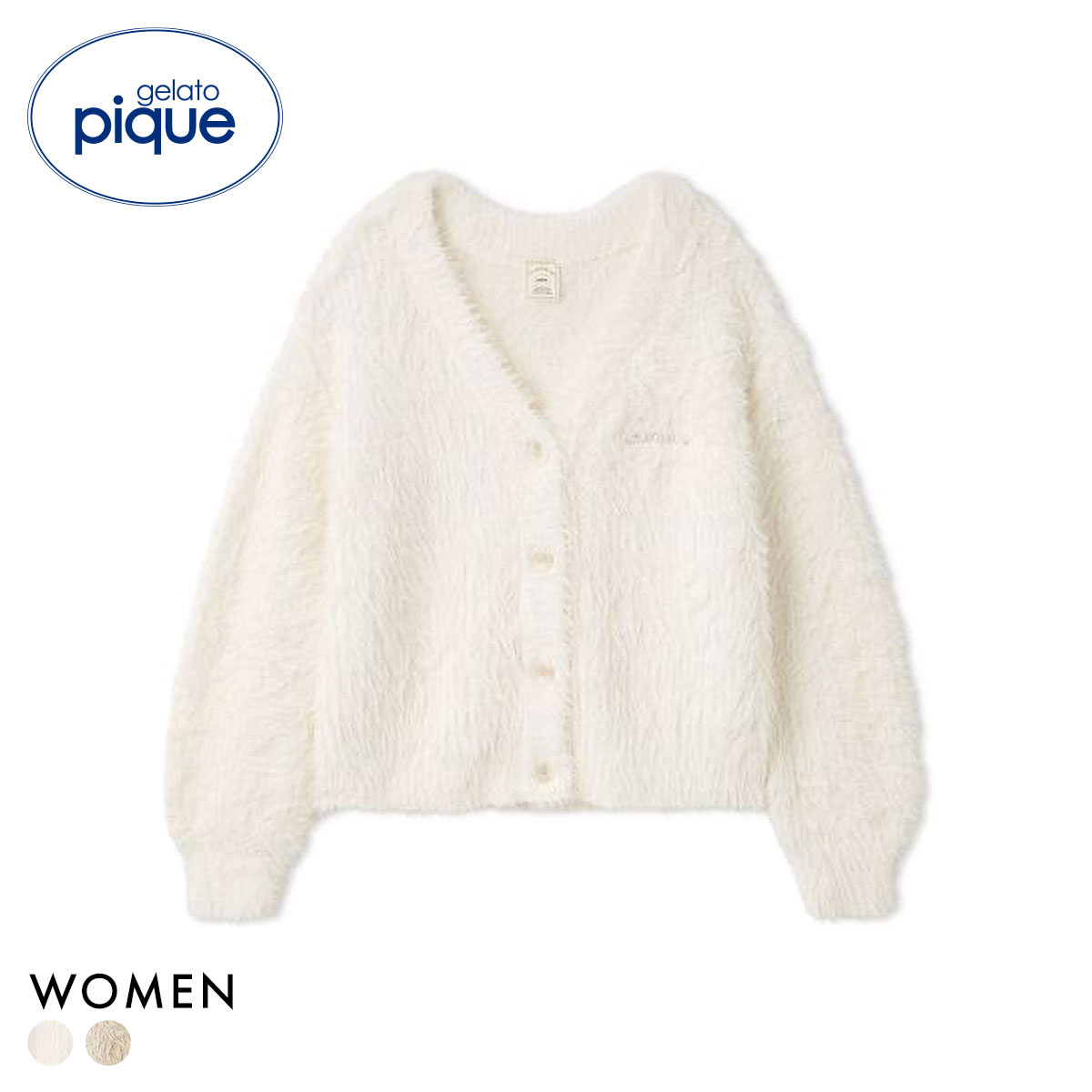 ジェラートピケ レディース フェザーカーディガン ジェラピケ パジャマ ルームウェア gelato pique 猫の日(OW-オフホワイト-Free)