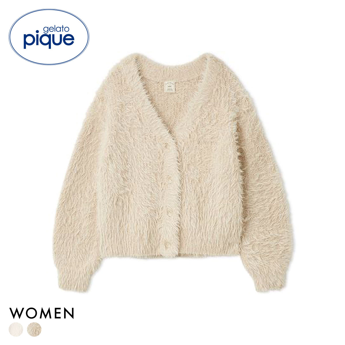 ジェラートピケ レディース フェザーカーディガン ジェラピケ パジャマ ルームウェア gelato pique 猫の日(BE-ベージュ-Free)