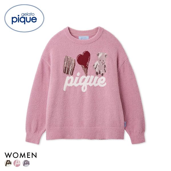 ジェラートピケ レディース Valentine ワンポイントジャガードプルオーバー ジェラピケ パジャマ ルームウェア gelato pique バレンタイン
