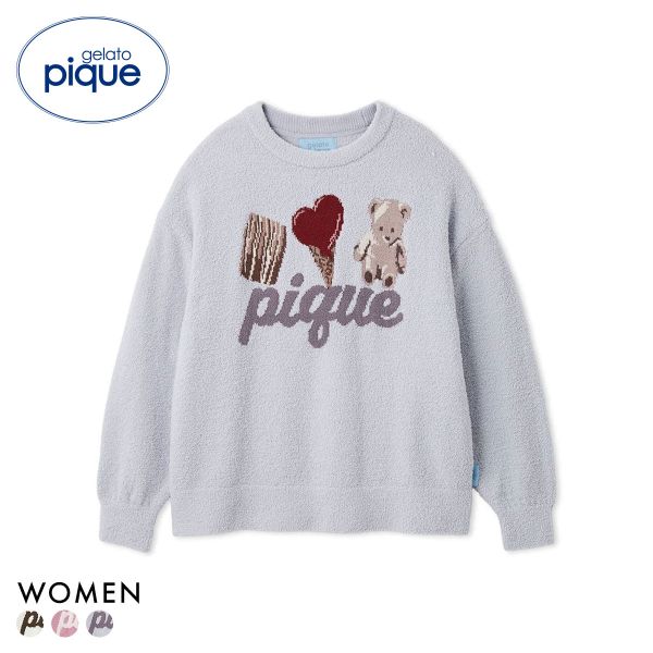 ジェラートピケ レディース Valentine ワンポイントジャガードプルオーバー ジェラピケ パジャマ ルームウェア gelato pique バレンタイン