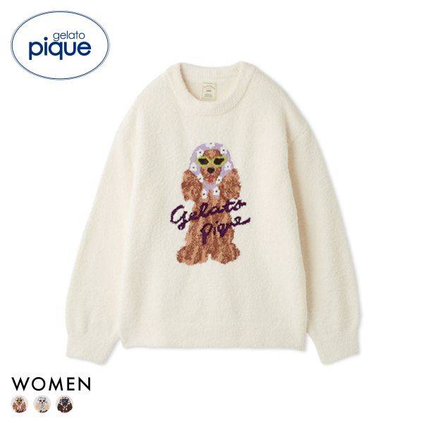 ジェラートピケ レディース スカーフDOG ジャガードプルオーバー ジェラピケ パジャマ ルームウェア gelato pique