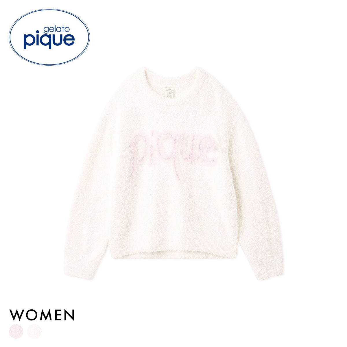 ジェラートピケ レディース フリルロゴプルオーバー ジェラピケ パジャマ ルームウェア gelato pique(OW-オフホワイト-Free)