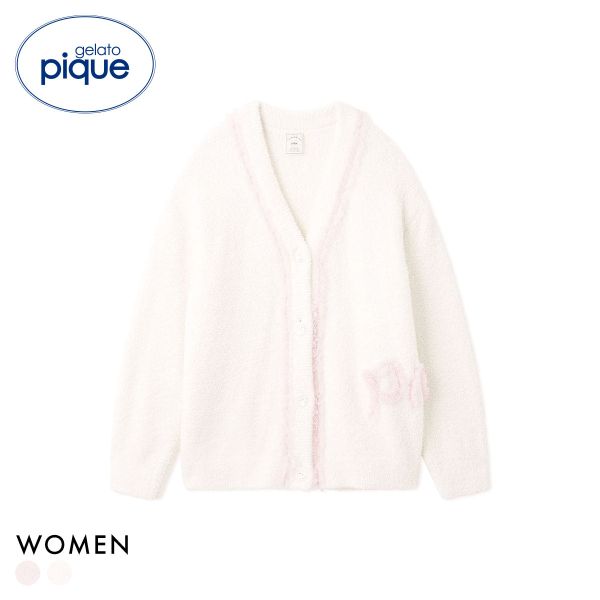ジェラートピケ レディース フリルロゴカーディガン ジェラピケ パジャマ ルームウェア gelato pique