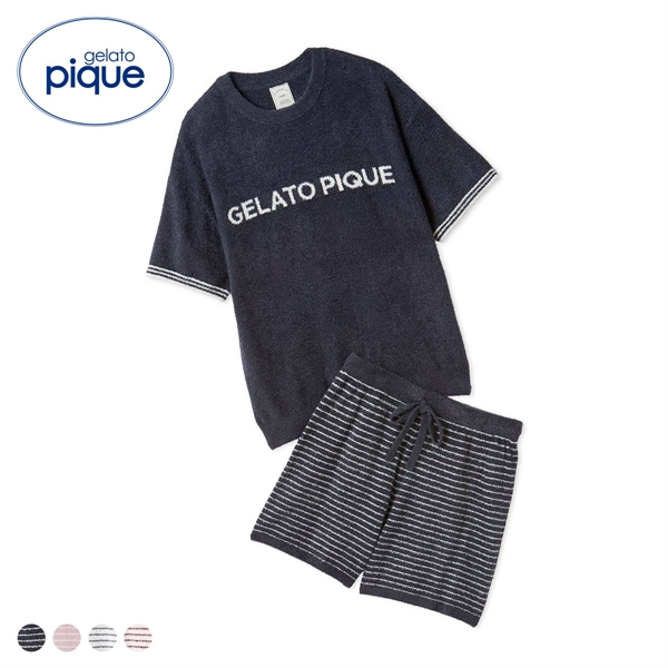ジェラートピケ レディース スムーズィーロゴジャガードプルオーバー＆ショートパンツセット 上下セット ジェラピケ