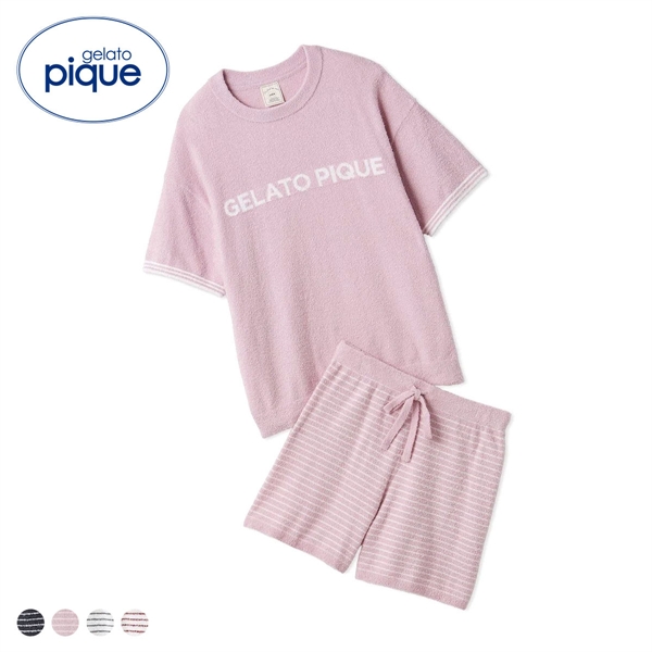 ジェラートピケ レディース スムーズィーロゴジャガードプルオーバー＆ショートパンツセット 上下セット ジェラピケ