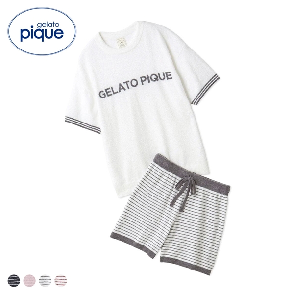 ジェラートピケ レディース スムーズィーロゴジャガードプルオーバー＆ショートパンツセット 上下セット ジェラピケ