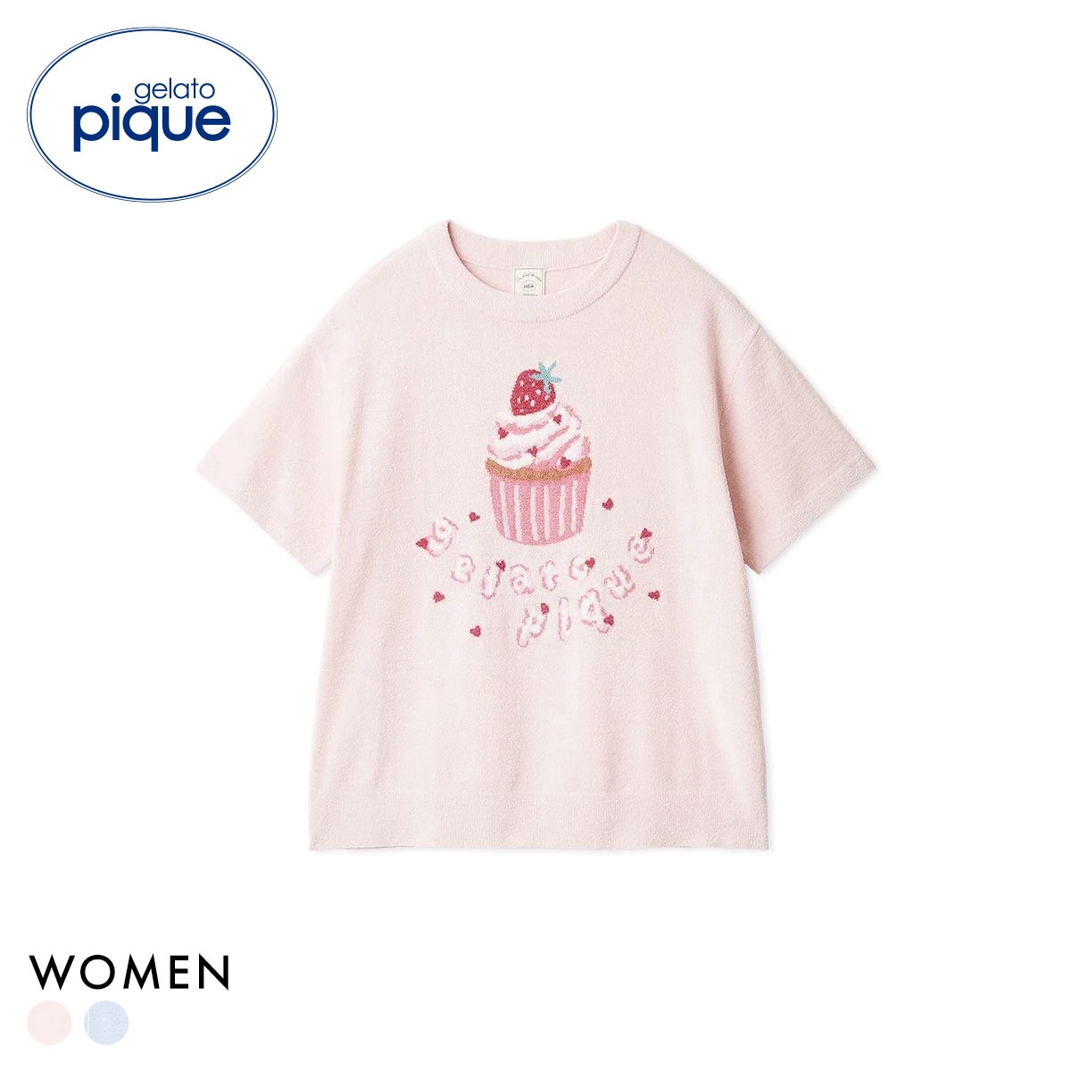 ジェラートピケ レディース エアリーモコモチーフジャガードプルオーバー ジェラピケ パジャマ gelato pique(PI-ピンク-Free)